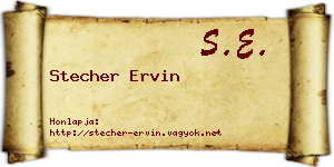 Stecher Ervin névjegykártya